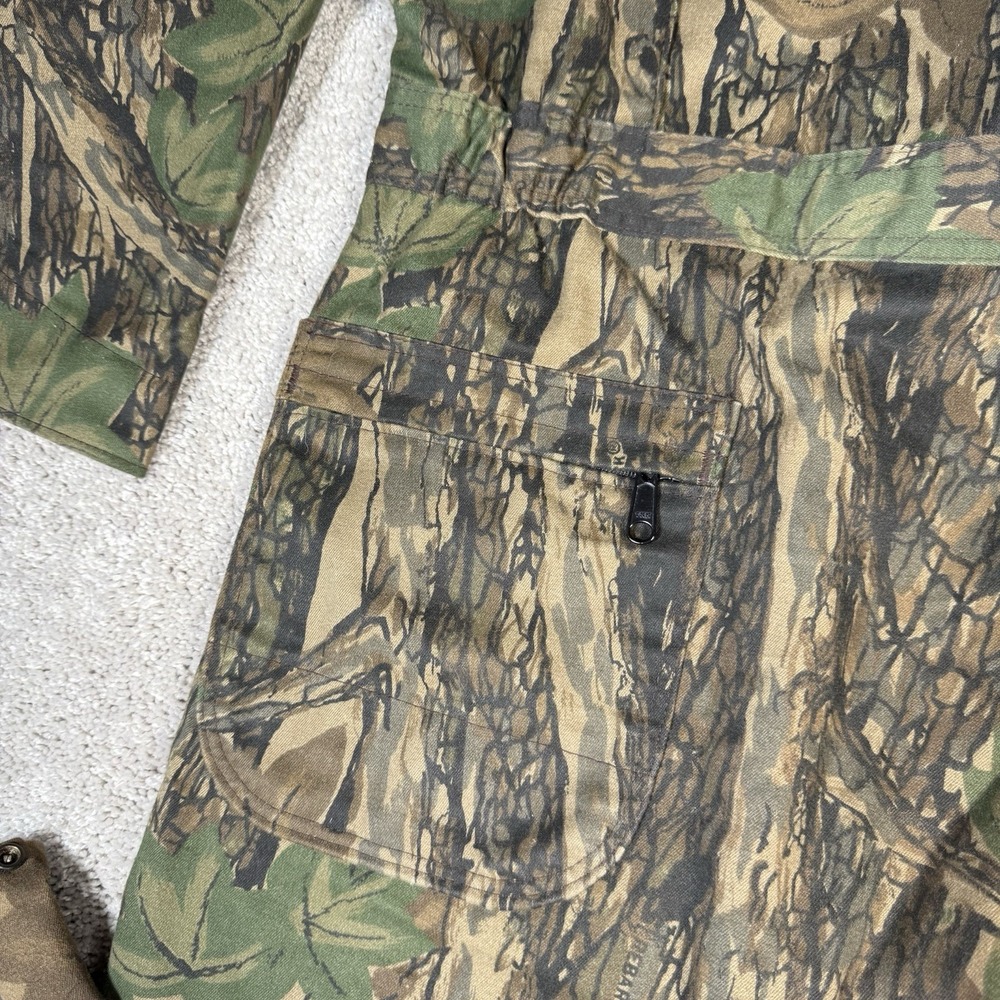 Vintage Deer River Coveralls Men's XL Camo TREBARK Hunting Outdoors USA 90s - Picture 15 of 15
